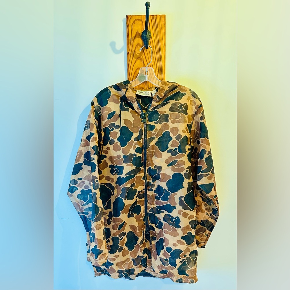 Vintage/Rare 60s 70s Mosquito Net or Cover Frog Camo Sheer Mesh 2 Way Zip Jacket